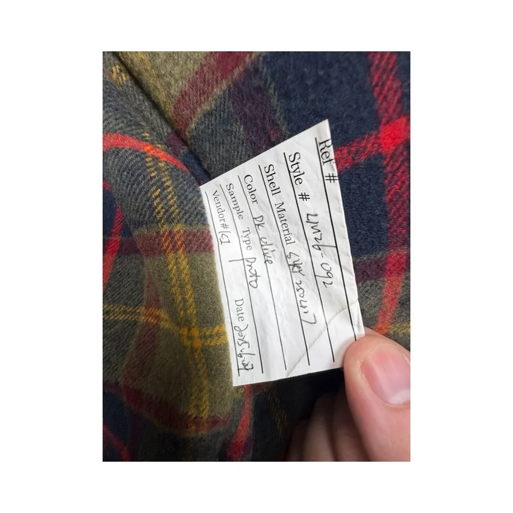 Levi's Puffer Jacket Mens M Dark Olive Prototype Factory Sample LMU26-092 Plaid